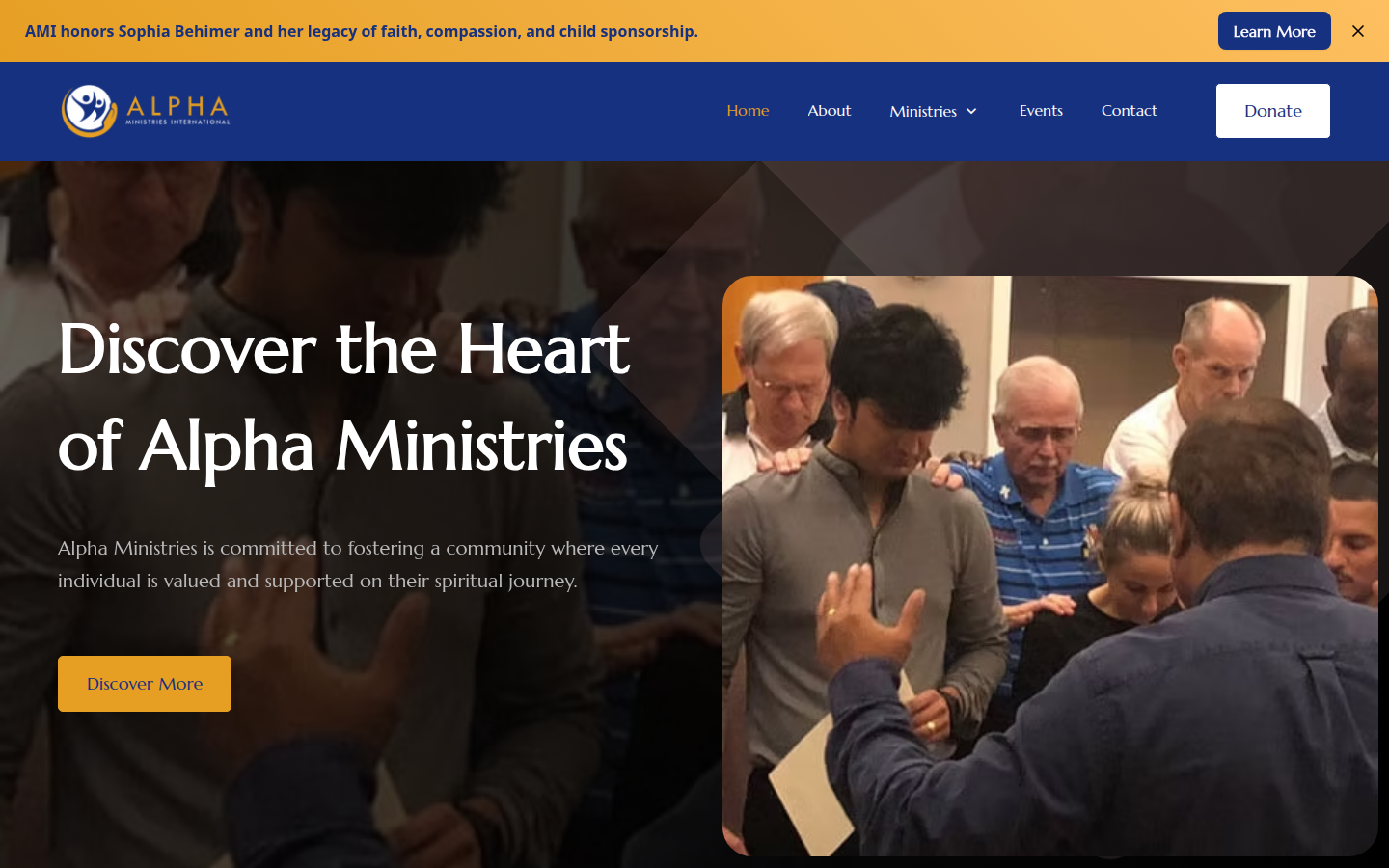 Alpha Ministries International homepage